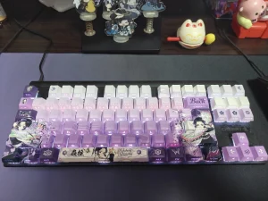 demon slayer shinobu theme merch anime keycap set for mechanical keyboard purple color