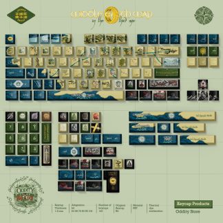 Full 140-key set of Middle-earth map themed PBT keycaps for mechanical keyboards