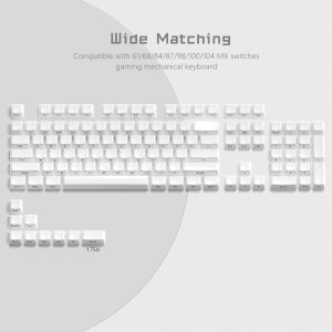 Wholesale Side-Printed White Jelly Keycaps - 113-Key OEM Profile Minimalist