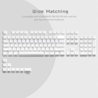 Wholesale Side-Printed White Jelly Keycaps - 113-Key OEM Profile Minimalist