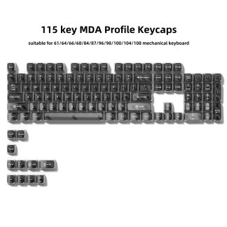 Wholesale Grey Transparent Keycaps - 115-Key MDA Profile Shine-Through Set