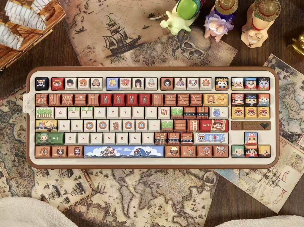 one piece anime keycap set luffy pbt dye-sub

