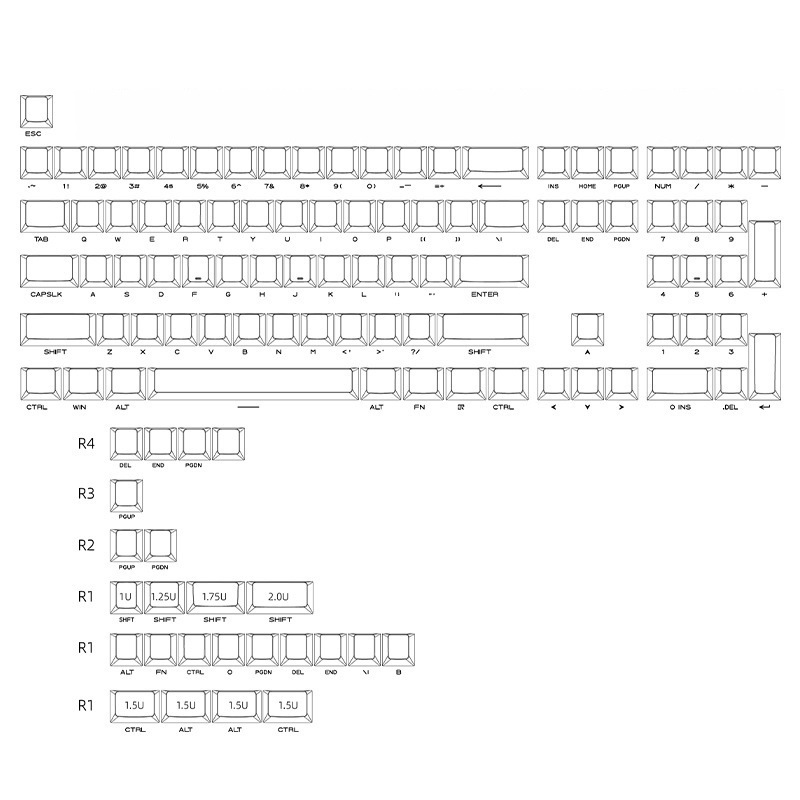 Mechanical Keyboard Keycaps Set PBT 136-Key Side Printed Low MOA Profile – Bild 2