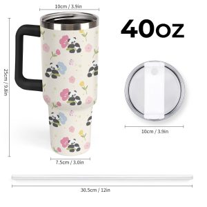 Custom 40oz tumbler with handle personalized stainless steel insulated travel cup
