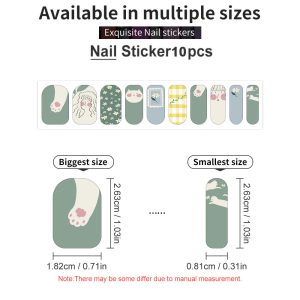 custom nail polish strip size requirements for each nails