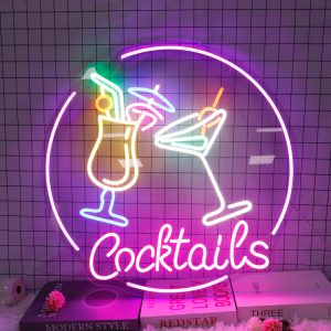 custom wine glas neon sign for bar